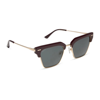 CAPRI - DARK CHERRY LACQUER + GREY + POLARIZED SUNGLASSES
