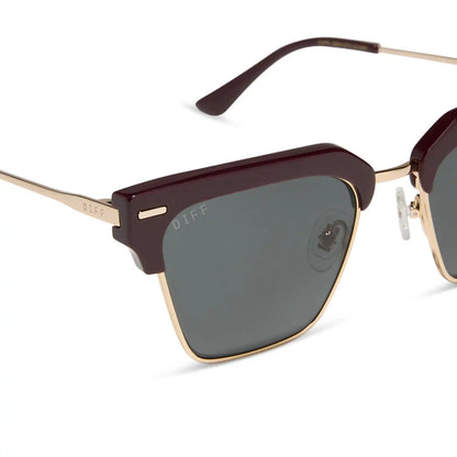 CAPRI - DARK CHERRY LACQUER + GREY + POLARIZED SUNGLASSES