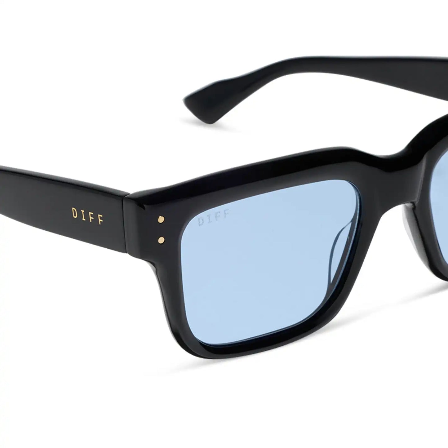 CASH - BLACK + LIGHT BLUE TINT SUNGLASSES