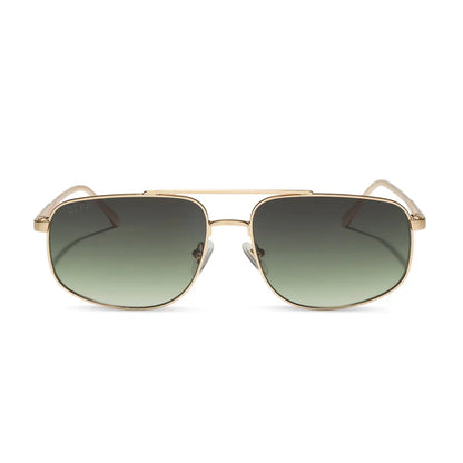 CHARLEY - BRUSHED GOLD + ALOE GREEN GRADIENT SUNGLASSES