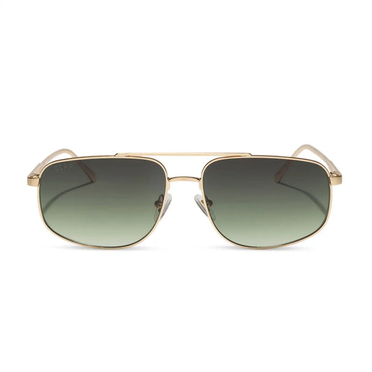 CHARLEY - BRUSHED GOLD + ALOE GREEN GRADIENT SUNGLASSES