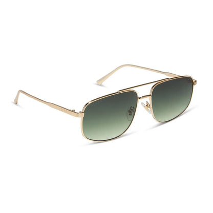 CHARLEY - BRUSHED GOLD + ALOE GREEN GRADIENT SUNGLASSES