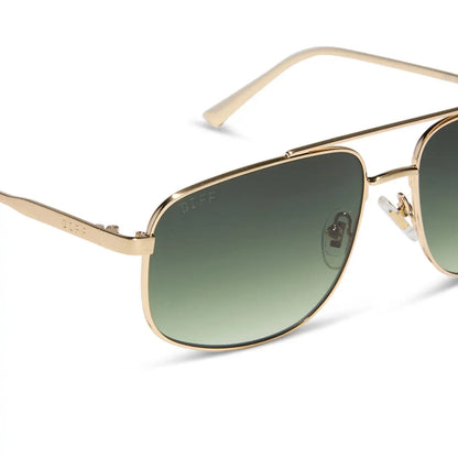 CHARLEY - BRUSHED GOLD + ALOE GREEN GRADIENT SUNGLASSES