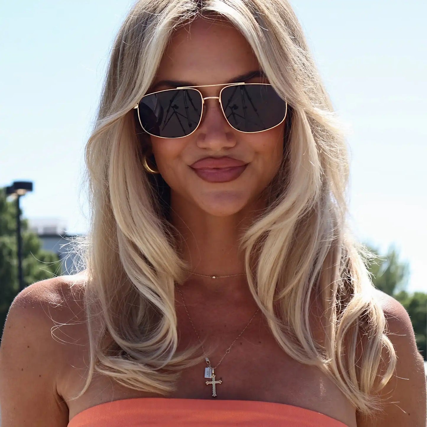 CHARLEY - GOLD + BROWN + POLARIZED SUNGLASSES
