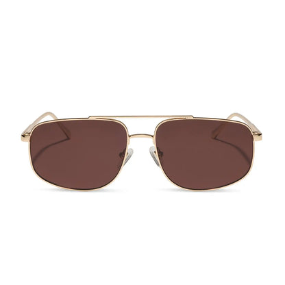 CHARLEY - GOLD + BROWN + POLARIZED SUNGLASSES