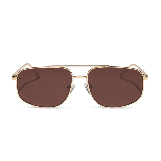 CHARLEY - GOLD + BROWN + POLARIZED SUNGLASSES