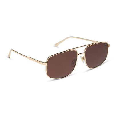 CHARLEY - GOLD + BROWN + POLARIZED SUNGLASSES