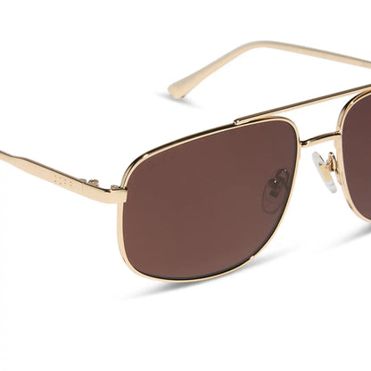 CHARLEY - GOLD + BROWN + POLARIZED SUNGLASSES