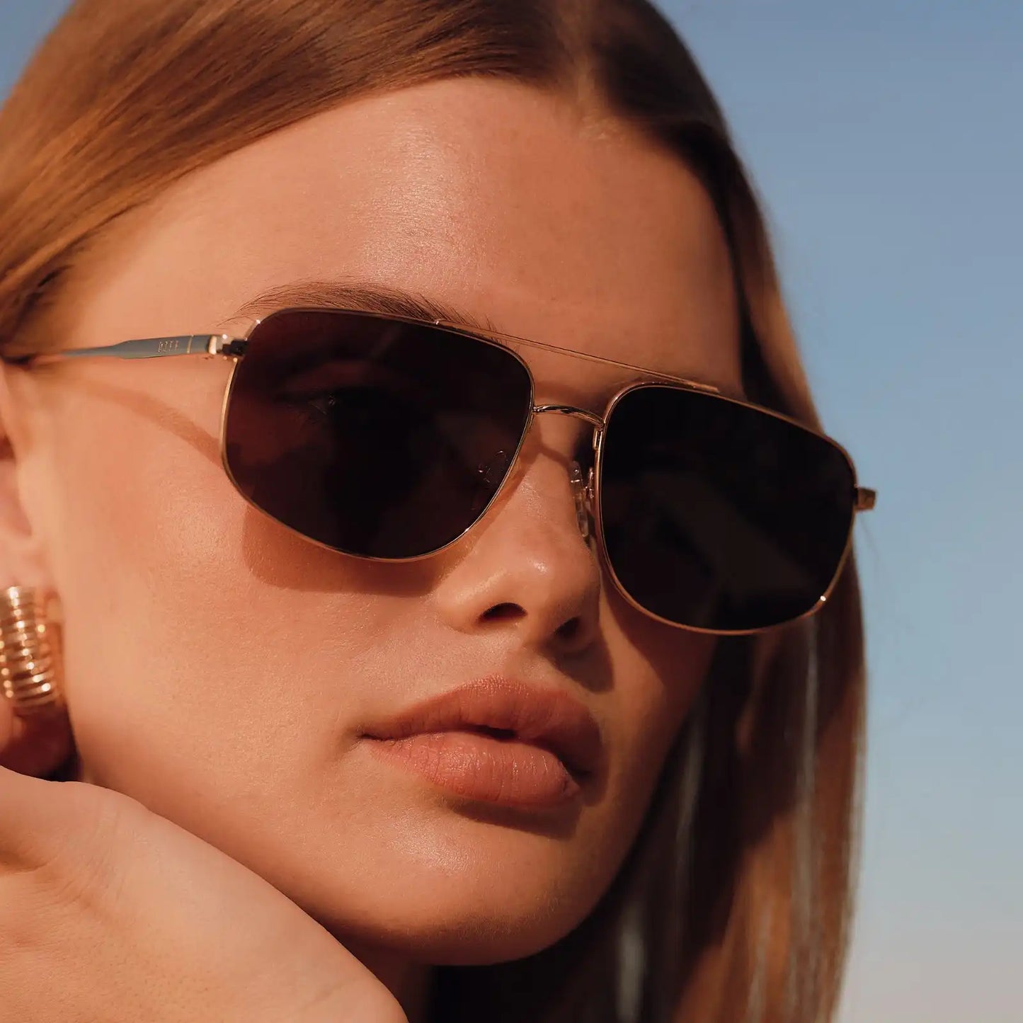 CHARLEY - GOLD + BROWN + POLARIZED SUNGLASSES