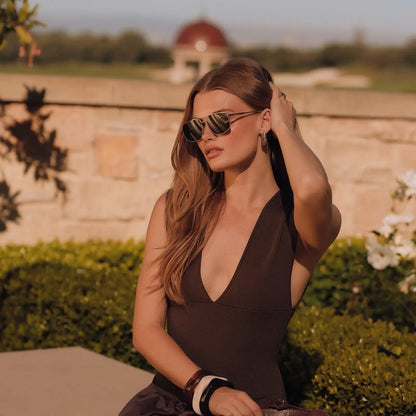 CHARLEY - GOLD + BROWN + POLARIZED SUNGLASSES