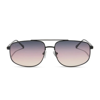 CHARLEY - SHINY BLACK + TWILIGHT GRADIENT SUNGLASSES
