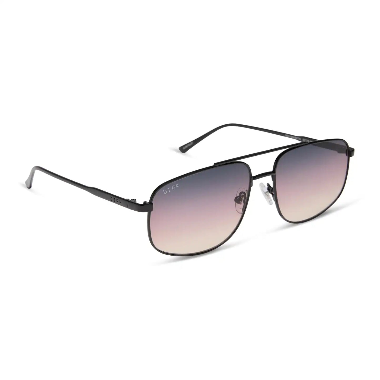 CHARLEY - SHINY BLACK + TWILIGHT GRADIENT SUNGLASSES