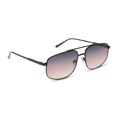 CHARLEY - SHINY BLACK + TWILIGHT GRADIENT SUNGLASSES