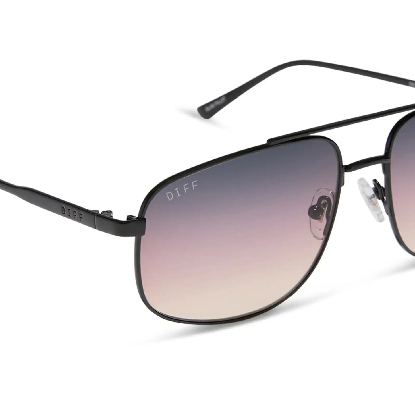 CHARLEY - SHINY BLACK + TWILIGHT GRADIENT SUNGLASSES
