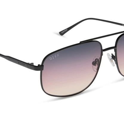 CHARLEY - SHINY BLACK + TWILIGHT GRADIENT SUNGLASSES