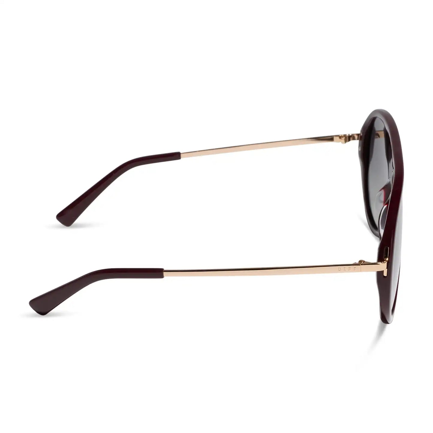 CLEO - DARK CHERRY LAQCUER + GREY GRADIENT + POLARIZED + SUNGLASSES