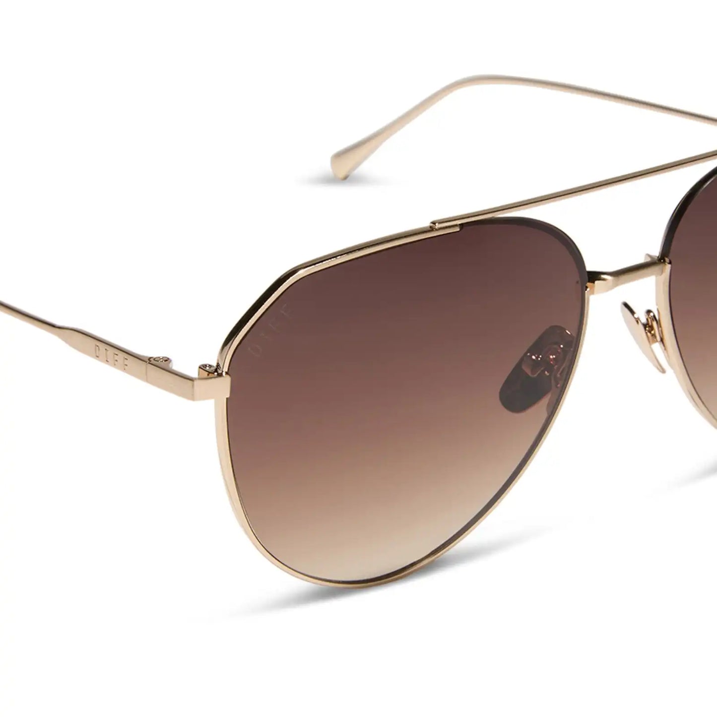 DASH - BRUSHED GOLD + COFFEE GRADIENT SUNGLASSES