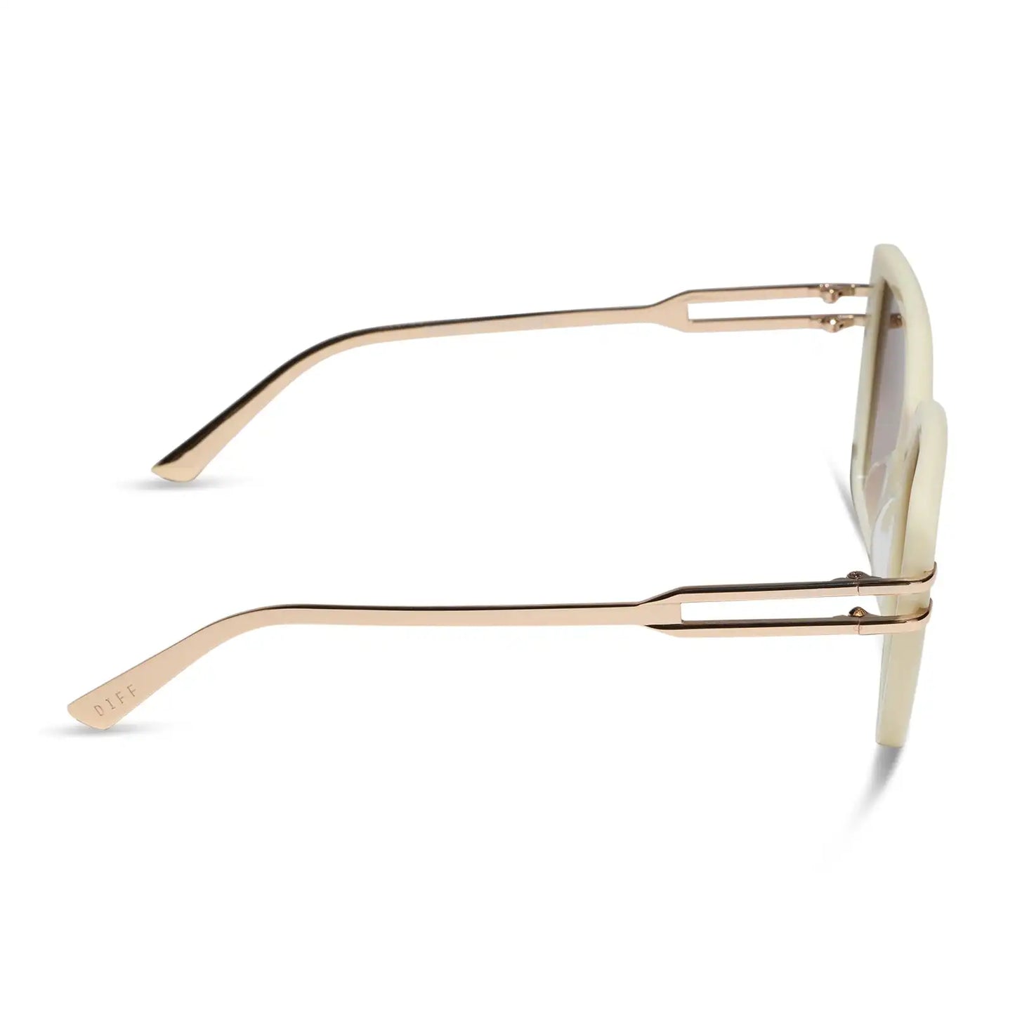 DASHA - COURTSIDE IVORY + GOLD + BROWN GRADIENT SUNGLASSES