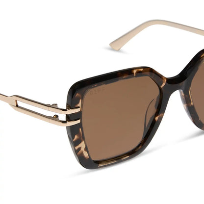 DASHA - ESPRESSO TORTOISE + GOLD + BROWN + POLARIZED SUNGLASSES