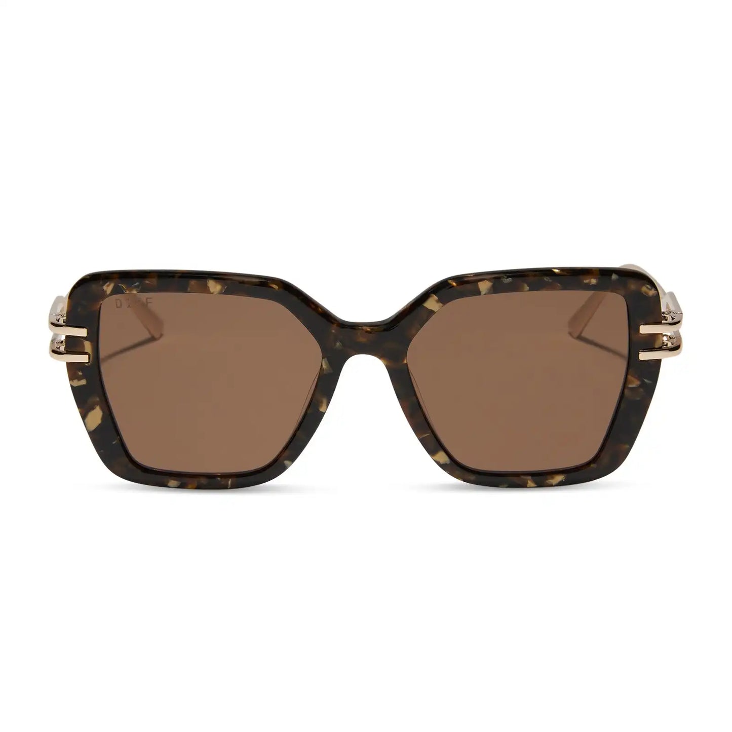 DASHA - GLITTER TORTOISE + BROWN SUNGLASSES