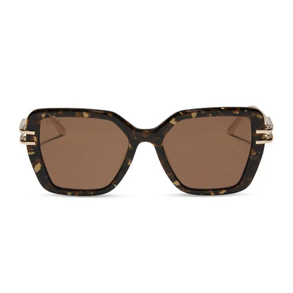 DASHA - GLITTER TORTOISE + BROWN SUNGLASSES