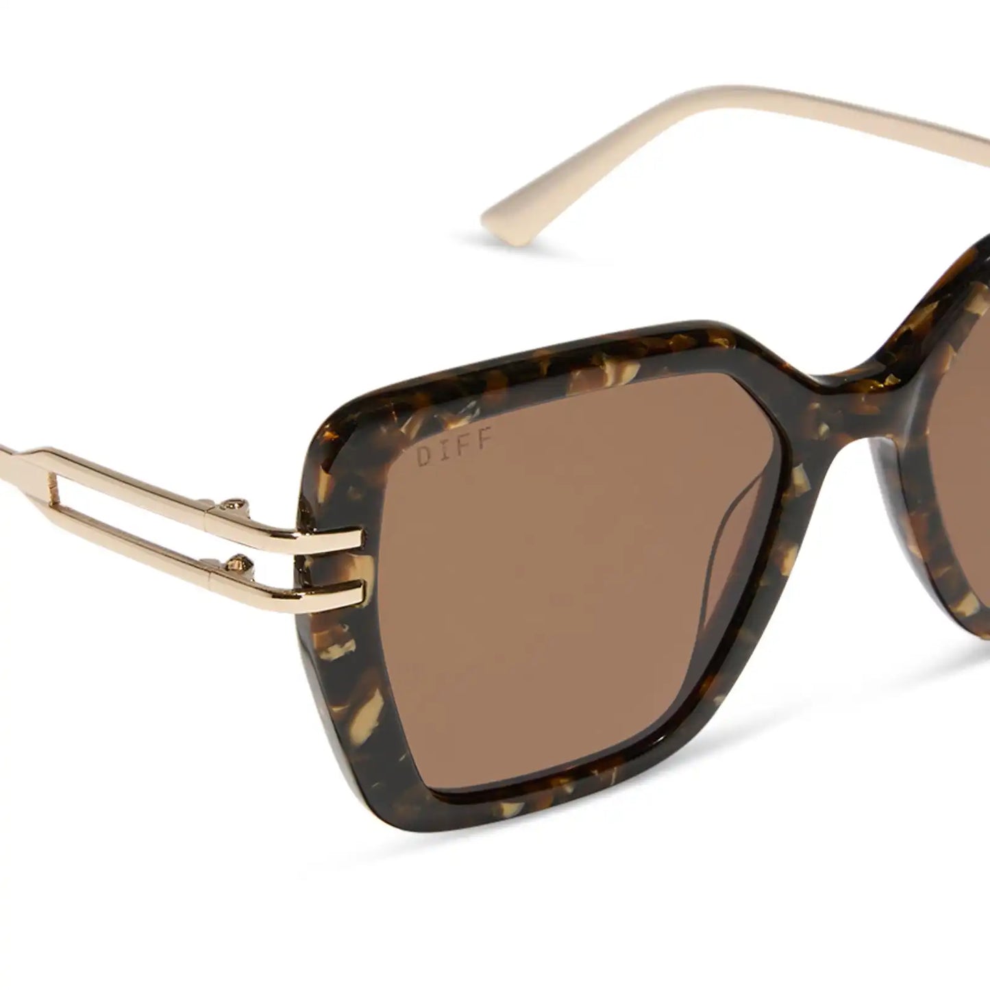 DASHA - GLITTER TORTOISE + BROWN SUNGLASSES