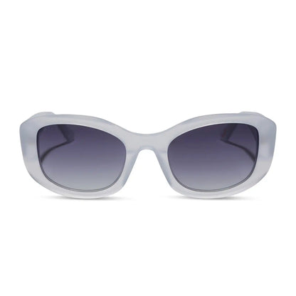 MIRANDA - MILKY WHITE + GREY GRADIENT + POLARIZED SUNGLASSES