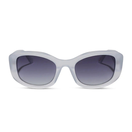 MIRANDA - MILKY WHITE + GREY GRADIENT + POLARIZED SUNGLASSES