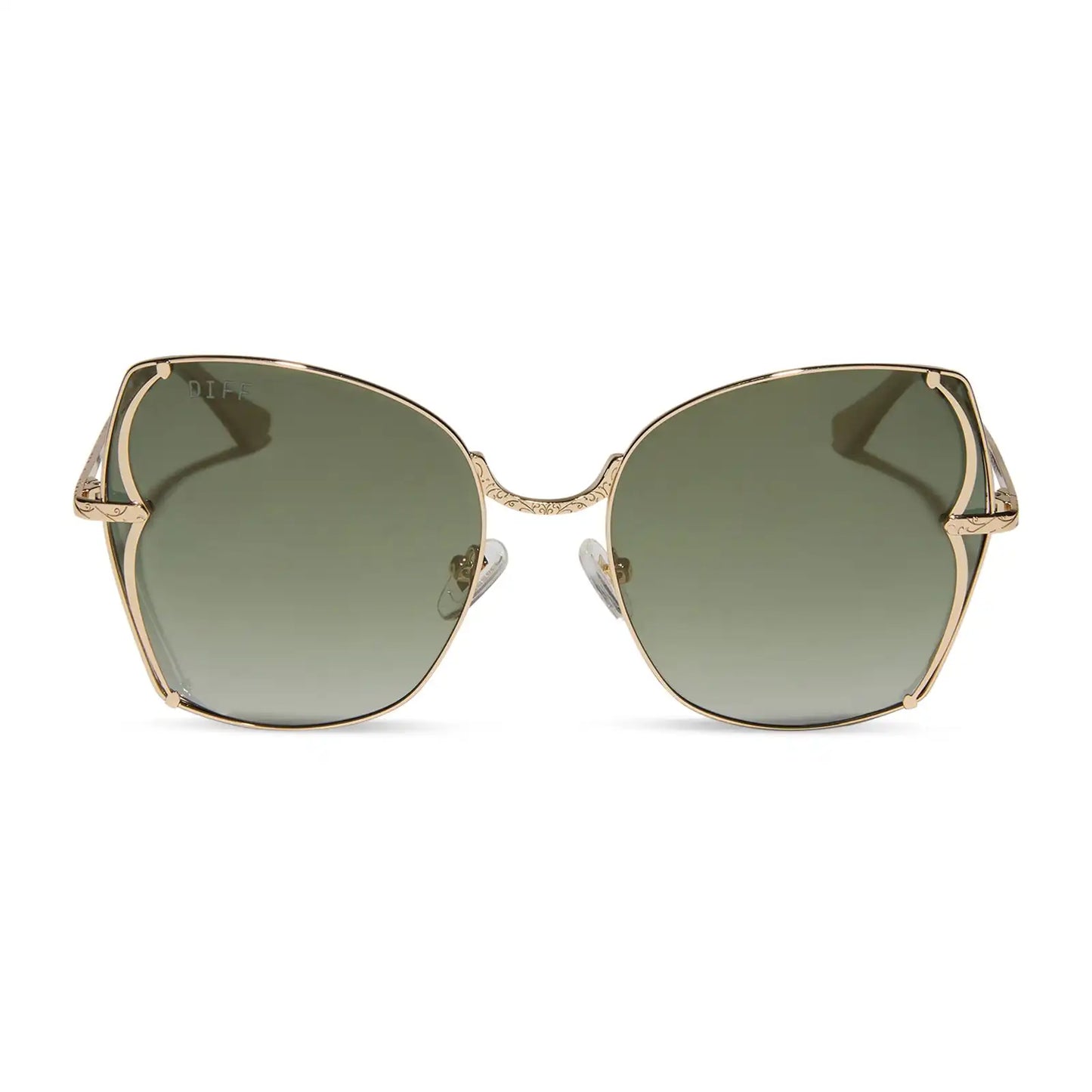 TIANA - GOLD + GREEN GRADIENT W LIGHT GOLD FLASH + POLARIZED SUNGLASSES
