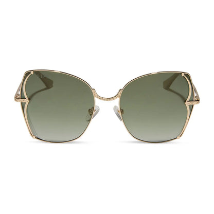 TIANA - GOLD + GREEN GRADIENT W LIGHT GOLD FLASH + POLARIZED SUNGLASSES