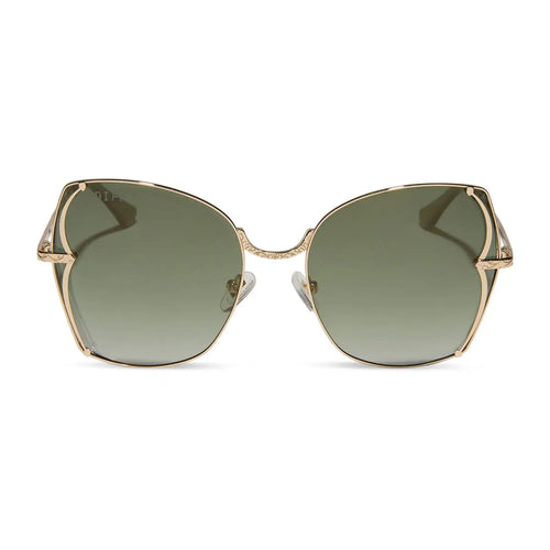TIANA - GOLD + GREEN GRADIENT W LIGHT GOLD FLASH + POLARIZED SUNGLASSES