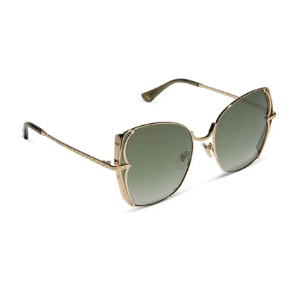TIANA - GOLD + GREEN GRADIENT W LIGHT GOLD FLASH + POLARIZED SUNGLASSES