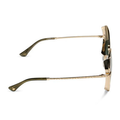 TIANA - GOLD + GREEN GRADIENT W LIGHT GOLD FLASH + POLARIZED SUNGLASSES