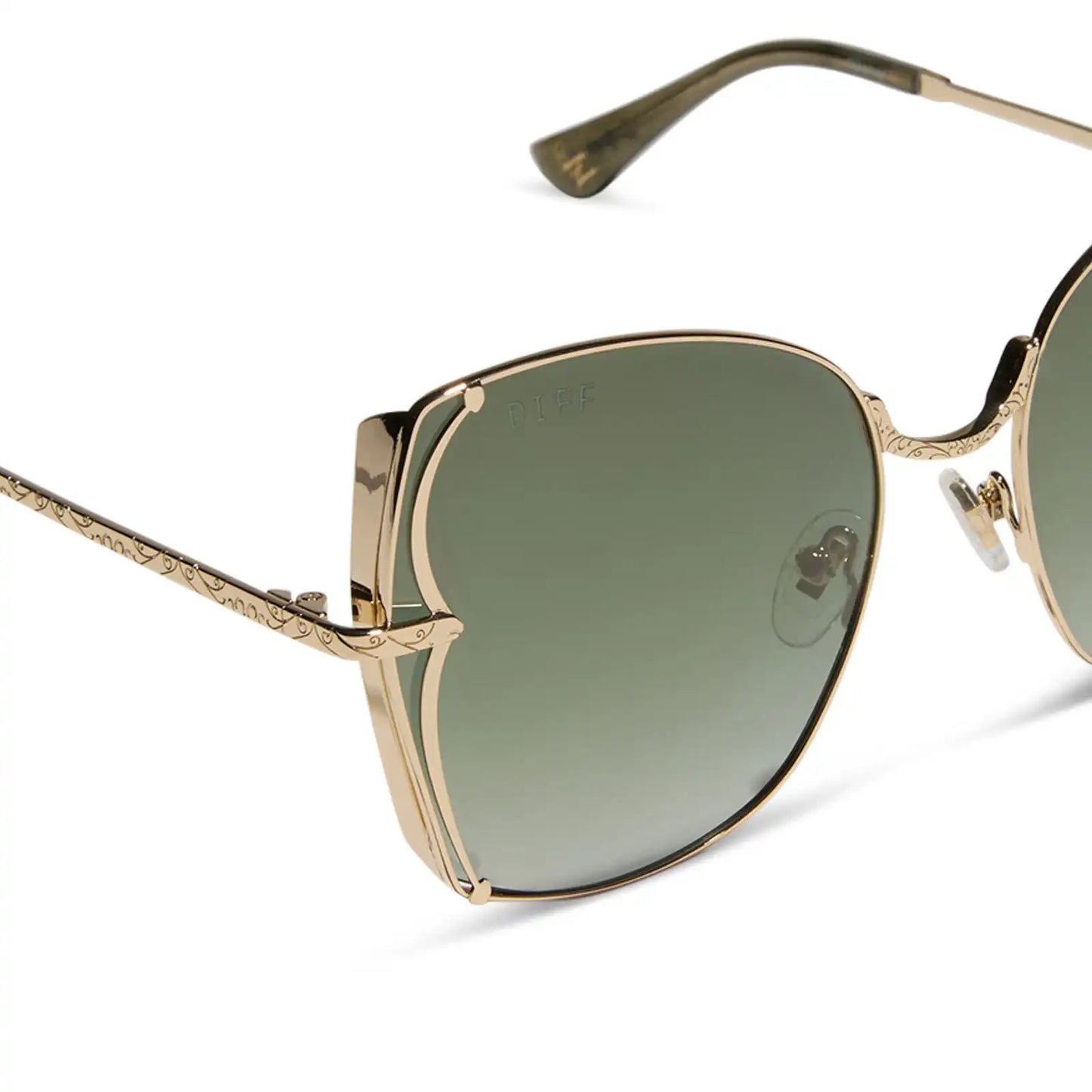 TIANA - GOLD + GREEN GRADIENT W LIGHT GOLD FLASH + POLARIZED SUNGLASSES