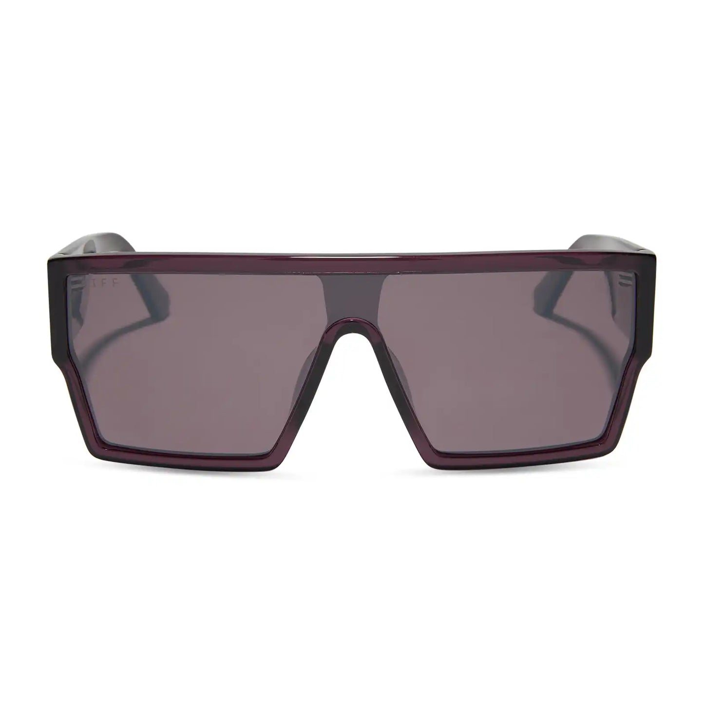 ELECTRA - AUBERGINE + AUBERGINE + SILVER FLASH SUNGLASSES