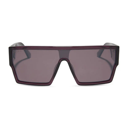 ELECTRA - AUBERGINE + AUBERGINE + SILVER FLASH SUNGLASSES