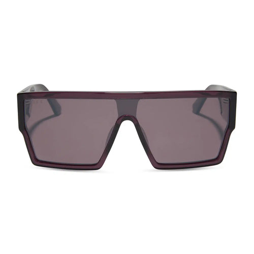ELECTRA - AUBERGINE + AUBERGINE + SILVER FLASH SUNGLASSES