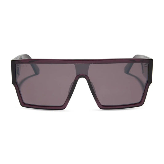 ELECTRA - AUBERGINE + AUBERGINE + SILVER FLASH SUNGLASSES