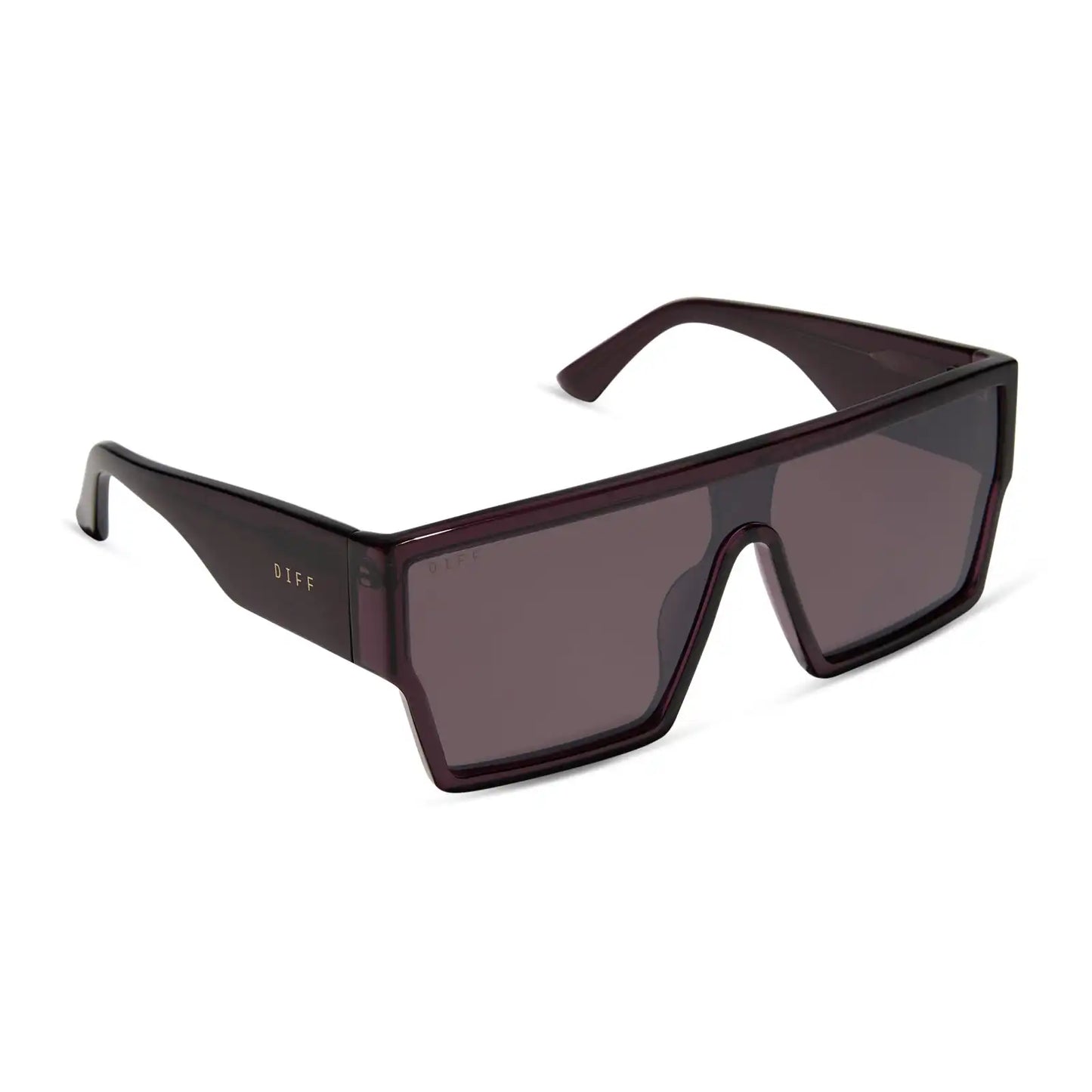ELECTRA - AUBERGINE + AUBERGINE + SILVER FLASH SUNGLASSES