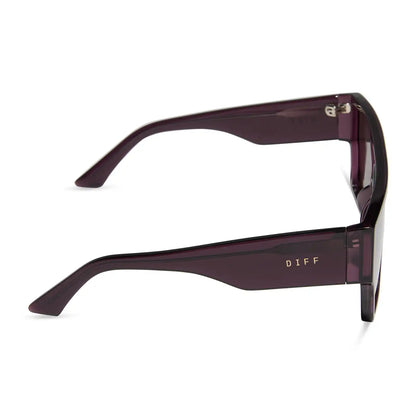 ELECTRA - AUBERGINE + AUBERGINE + SILVER FLASH SUNGLASSES