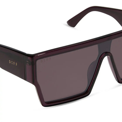 ELECTRA - AUBERGINE + AUBERGINE + SILVER FLASH SUNGLASSES