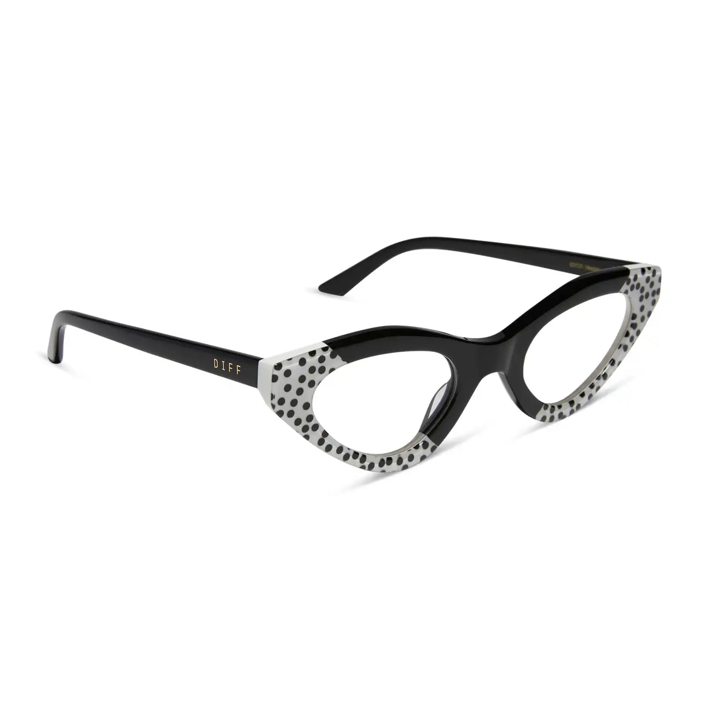 EMILY CAT EYE - MIDNIGHT POLKA DOT + GLASSES