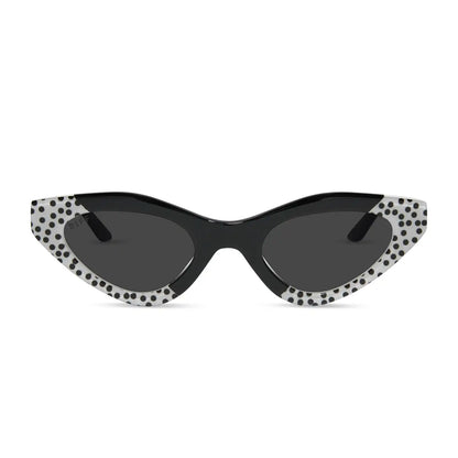 EMILY CAT EYE - MIDNIGHT POLKA DOT + GLASSES