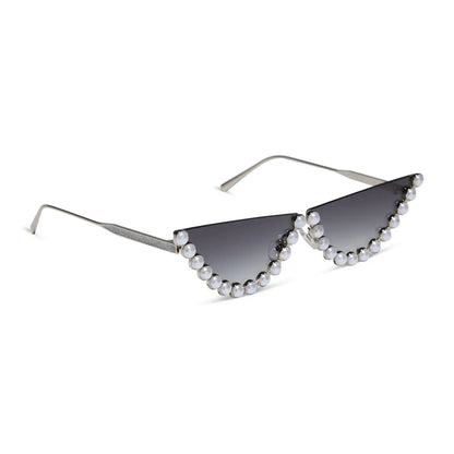 MINDY CAT EYE - CHAMPAGNE PEARL + GREY GRADIENT SUNGLASSES