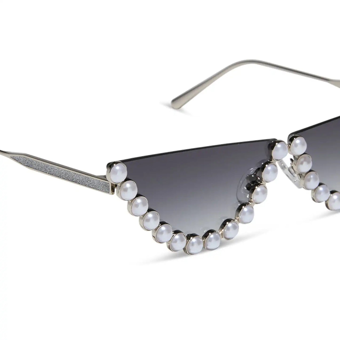 MINDY CAT EYE - CHAMPAGNE PEARL + GREY GRADIENT SUNGLASSES