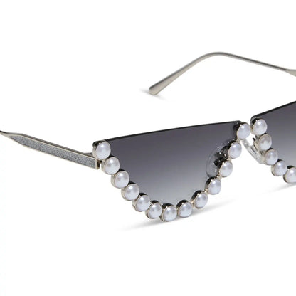 MINDY CAT EYE - CHAMPAGNE PEARL + GREY GRADIENT SUNGLASSES