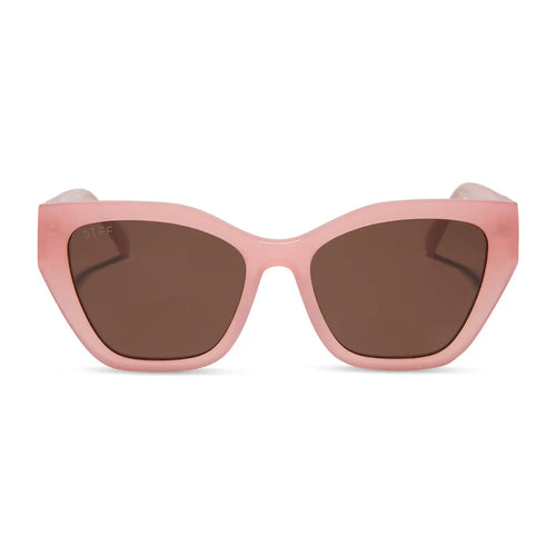 EVIE - PEACH + BROWN + POLARIZED SUNGLASSES