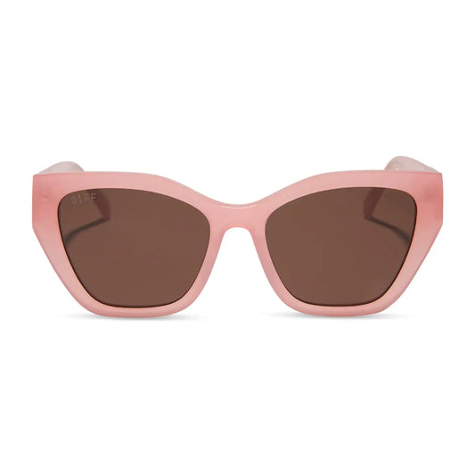 EVIE - PEACH + BROWN + POLARIZED SUNGLASSES