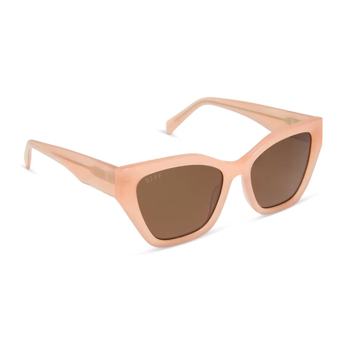 EVIE - PEACH + BROWN + POLARIZED SUNGLASSES