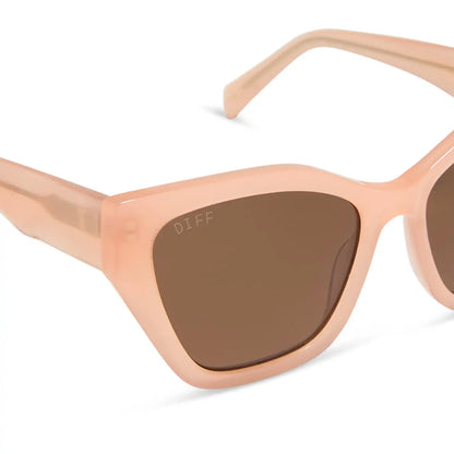 EVIE - PEACH + BROWN + POLARIZED SUNGLASSES